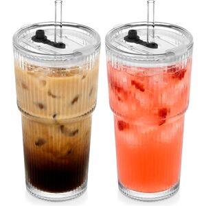 Vilde Kubki szklane z pokrywką i słomką 500 ml 2 szt. Vilde Kubki szklane z pokrywką i słomką 500 ml 2 szt.