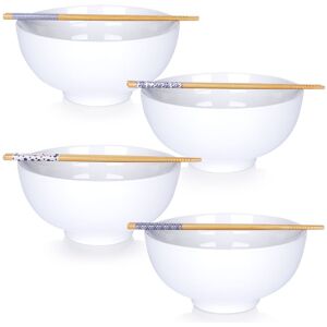 Vilde Miska do ramenu z pałeczkami porcelanowa biała 20 cm 1,6 l 4 szt. Vilde Miska do ramenu z pałeczkami porcelanowa biała 20 cm 1,6 l 4 szt.