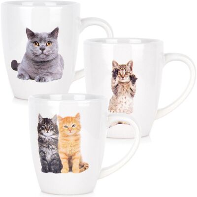 Excellent Houseware Kubki ceramiczne koty 220 ml 3 szt. Excellent Houseware Kubki ceramiczne koty 220 ml 3 szt.