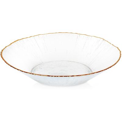 Vilde Szklana miska na sałatki - Złota krawędź - 20,5cm - 500ml Vilde Szklana miska na sałatki - Złota krawędź - 20,5cm - 500ml