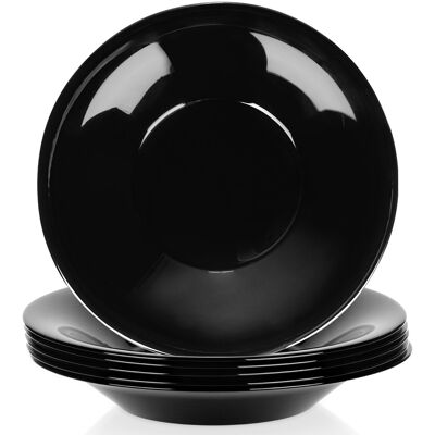 Vilde Talerze obiadowe głębokie szklane czarne 21,5 cm, 400 ml 6 szt. Vilde Talerze obiadowe głębokie szklane czarne 21,5 cm, 400 ml 6 szt.