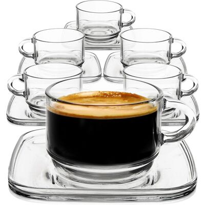 LAV Filiżanka ze spodkiem szklana 250 ml 6 szt. LAV Filiżanka ze spodkiem szklana 250 ml 6 szt.