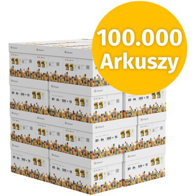 Infowerk Papier do drukarki Papier do kopiowania 100000 arkuszy 20 x 5000 A4 80g Jasna biel Premium CIE 160 Zwycięzca testu Certyfikat środowiskowy 100% PEFC Infowerk Papier do drukarki Papier do kopiowania 100000 arkuszy 20 x 5000 A4 80g Jasna biel Premium CIE 160 Zwycięzca testu Certyfikat środowiskowy 100% PEFC