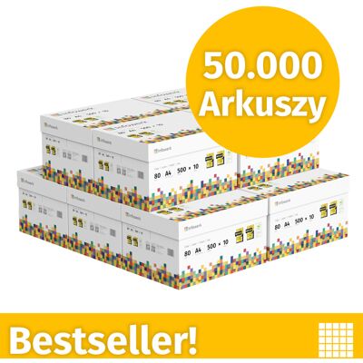 Infowerk Papier do drukarki Papier do kopiowania 50000 arkuszy 100 x 500 A4 80g Jasna biel Premium CIE 160 Zwycięzca testu Certyfikat środowiskowy 100% PEFC Infowerk Papier do drukarki Papier do kopiowania 50000 arkuszy 100 x 500 A4 80g Jasna biel Premium CIE 160 Zwycięzca testu Certyfikat środowiskowy 100% PEFC