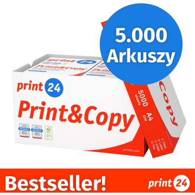 print24 Papier do drukarki Papier do kopiowania 5000 arkuszy 10 x 500 A4 80g Jasna biel Premium CIE 160 Zwycięzca testu Certyfikat środowiskowy 100% PEFC print24 Papier do drukarki Papier do kopiowania 5000 arkuszy 10 x 500 A4 80g Jasna biel Premium CIE 160 Zwycięzca testu Certyfikat środowiskowy 100% PEFC