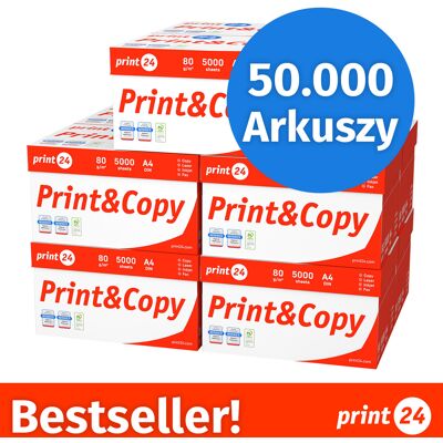 print24 Papier do drukarki Papier do kopiowania 50000 arkuszy 100 x 500 A4 80g Jasna biel Premium CIE 160 Zwycięzca testu Certyfikat środowiskowy 100% PEFC print24 Papier do drukarki Papier do kopiowania 50000 arkuszy 100 x 500 A4 80g Jasna biel Premium CIE 160 Zwycięzca testu Certyfikat środowiskowy 100% PEFC
