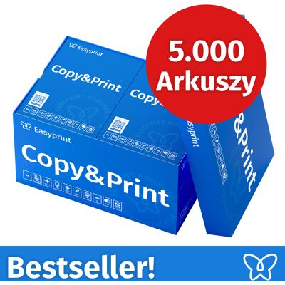 NOWOŚĆ! Papier do drukarek Easyprint Papier do kopiowania 5000 arkuszy 10 x 500 A4 Jasnobiały Premium Zwycięzca testu CIE 160 Certyfikat środowiskowy 100% PEFC NOWOŚĆ! Papier do drukarek Easyprint Papier do kopiowania 5000 arkuszy 10 x 500 A4 Jasnobiały Premium Zwycięzca testu CIE 160 Certyfikat środowiskowy 100% PEFC
