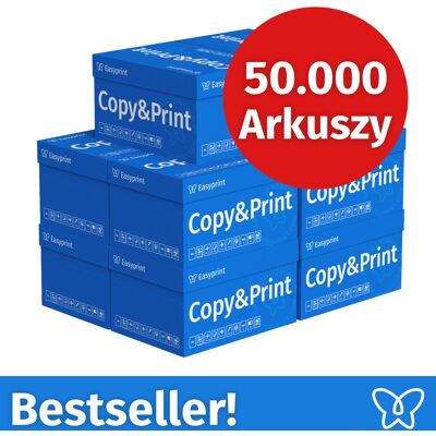 NOWOŚĆ! Papier do drukarek Easyprint Papier do kopiowania 50000 arkuszy 100 x 500 A4 Jasnobiały Premium Zwycięzca testu CIE 160 Certyfikat środowiskowy 100% PEFC NOWOŚĆ! Papier do drukarek Easyprint Papier do kopiowania 50000 arkuszy 100 x 500 A4 Jasnobiały Premium Zwycięzca testu CIE 160 Certyfikat środowiskowy 100% PEFC