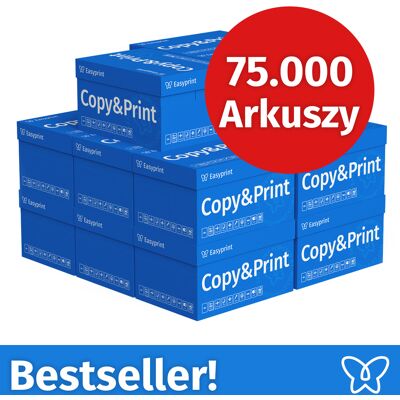NOWOŚĆ! Papier do drukarek Easyprint Papier do kopiowania 75000 arkuszy 150 x 500 A4 Jasnobiały Premium Zwycięzca testu CIE 160 Certyfikat środowiskowy 100% PEFC NOWOŚĆ! Papier do drukarek Easyprint Papier do kopiowania 75000 arkuszy 150 x 500 A4 Jasnobiały Premium Zwycięzca testu CIE 160 Certyfikat środowiskowy 100% PEFC