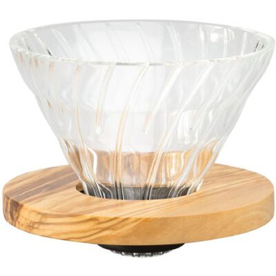 Hario Dripper z Drewna Oliwnego - Kształt Stożkowy - 300-500ml - Ekspres do Kawy Hario Dripper z Drewna Oliwnego - Kształt Stożkowy - 300-500ml - Ekspres do Kawy