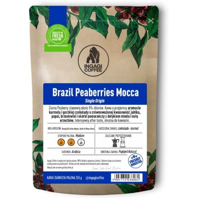Kawa ziarnista Ingagi Coffee Brazil Peaberries Mocca 1kg Kawa ziarnista Ingagi Coffee Brazil Peaberries Mocca 1kg