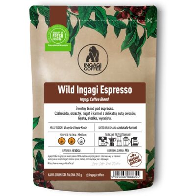 Kawa ziarnista Ingagi Coffee Wild Ingagi Espresso 1kg Kawa ziarnista Ingagi Coffee Wild Ingagi Espresso 1kg