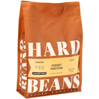HARD BEANS COFFEE ROASTERS Kawa ziarnista Hard Beans Konkret Marcepan Espresso 1kg HARD BEANS COFFEE ROASTERS Kawa ziarnista Hard Beans Konkret Marcepan Espresso 1kg
