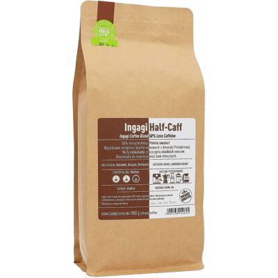 Kawa ziarnista Ingagi Coffee Half-Caff 1kg Kawa ziarnista Ingagi Coffee Half-Caff 1kg