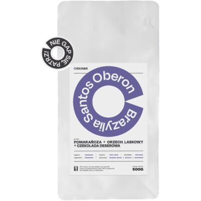 Kawa ziarnista Leń Coffee BRAZYLIA Santos Oberon 500g Kawa ziarnista Leń Coffee BRAZYLIA Santos Oberon 500g