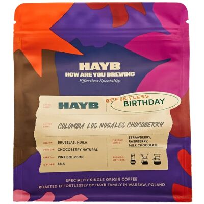 HAYB SPECIALITY COFFEE Kawa ziarnista HAYB Colombia Nogales Chocoberry Natural Filtr 200g HAYB SPECIALITY COFFEE Kawa ziarnista HAYB Colombia Nogales Chocoberry Natural Filtr 200g
