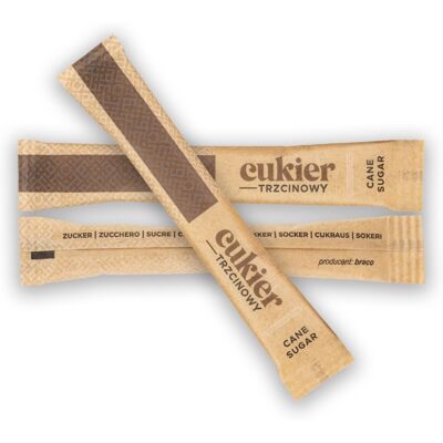 BRACO Cukier trzcinowy w paluszkach - 1000x5g BRACO Cukier trzcinowy w paluszkach - 1000x5g