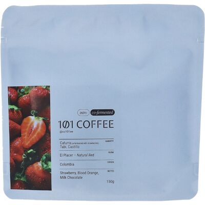 Kawa ziarnista 101 COFFEE Colombia El Placer Natural Red Caturra Tabi Castillo 150g Kawa ziarnista 101 COFFEE Colombia El Placer Natural Red Caturra Tabi Castillo 150g