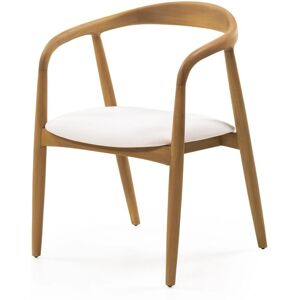 Lectus Krzesło drewniane Ludvika, zaokrąglone, naturalne/ecru Lectus Krzesło drewniane Ludvika, zaokrąglone, naturalne/ecru