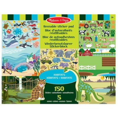 Melissa & Doug naklejki wielokrotnego użytku z matą - świat zwierząt Melissa & Doug naklejki wielokrotnego użytku z matą - świat zwierząt