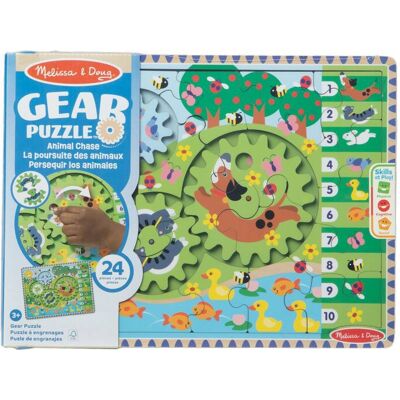 Melissa & Doug Drewniane puzzle z obracającymi się zębatkami Zwierzątka 24 elementy Melissa & Doug Drewniane puzzle z obracającymi się zębatkami Zwierzątka 24 elementy