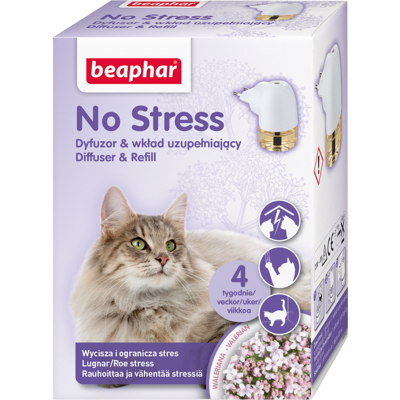 Beaphar No Stress Dyfuzor + Wkład uzupełniający dla kotów 30 ml Aromatyzer behawioralny Beaphar No Stress Dyfuzor + Wkład uzupełniający dla kotów 30 ml Aromatyzer behawioralny