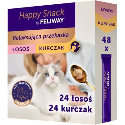 FELIWAY Happy Snack Mix Chicken and Salmon 48x15 g relaksująca przekąska dla wszystkich kotów FELIWAY Happy Snack Mix Chicken and Salmon 48x15 g relaksująca przekąska dla wszystkich kotów