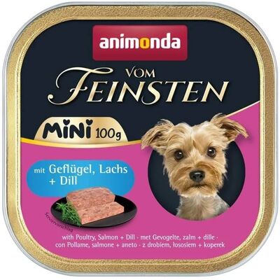 Animonda Vom Feinsten Mini z drobiem, łososiem i koperkiem 100g mokra karma dla psów małych ras Animonda Vom Feinsten Mini z drobiem, łososiem i koperkiem 100g mokra karma dla psów małych ras