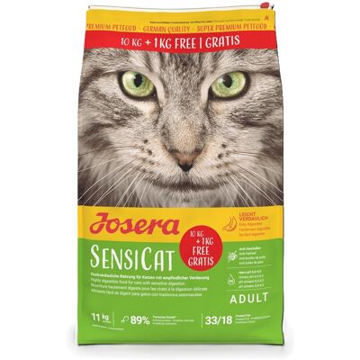 JOSERA SensiCat dla wrażliwych kotów 10 kg + 1kg gratis JOSERA SensiCat dla wrażliwych kotów 10 kg + 1kg gratis