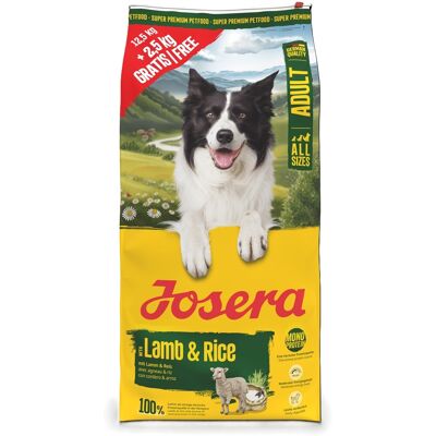 JOSERA Lamb and Rice Adult monoproteinowa karma dla psów 12,5kg + 2,5kg gratis JOSERA Lamb and Rice Adult monoproteinowa karma dla psów 12,5kg + 2,5kg gratis