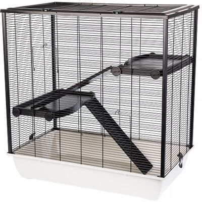 INTERZOO Frodo + Plastikowa Klatka dla Gryzoni - 78cm, Ciepły Szary, Łatwa w Czyszczeniu INTERZOO Frodo + Plastikowa Klatka dla Gryzoni - 78cm, Ciepły Szary, Łatwa w Czyszczeniu