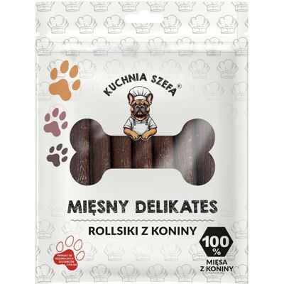 KUCHNIA SZEFA Mięsny Delikates Rollsy z Koniny 50 szt. przysmaki dla psów KUCHNIA SZEFA Mięsny Delikates Rollsy z Koniny 50 szt. przysmaki dla psów