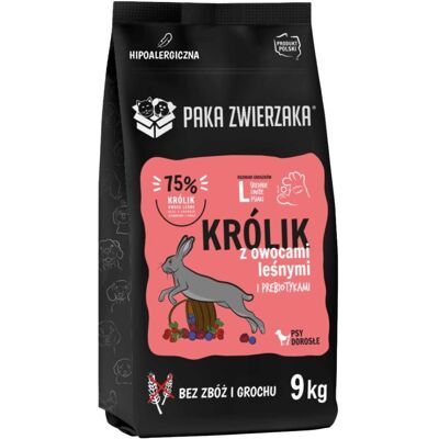 PAKA ZWIERZAKA Sucha karma Królik z owocami leśnymi dla psa L 9 kg PAKA ZWIERZAKA Sucha karma Królik z owocami leśnymi dla psa L 9 kg