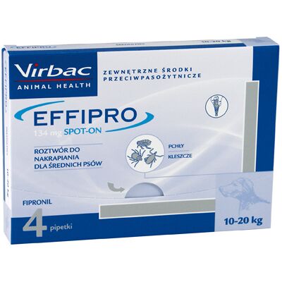 VIRBAC Effipro Spot-On przeciw pasożytom zewnętrznym dla średnich psów M 24 szt VIRBAC Effipro Spot-On przeciw pasożytom zewnętrznym dla średnich psów M 24 szt