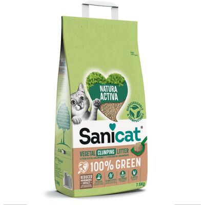 SANICAT Natura Activa 100% Green 7,5 kg roślinny żwirek dla kotów SANICAT Natura Activa 100% Green 7,5 kg roślinny żwirek dla kotów