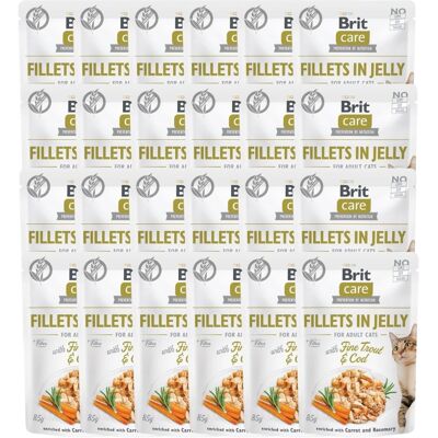 BRIT Care Fillets in Jelly with Fine Trout & Cod 24 x 85 g Dorsz i pstrąg BRIT Care Fillets in Jelly with Fine Trout & Cod 24 x 85 g Dorsz i pstrąg