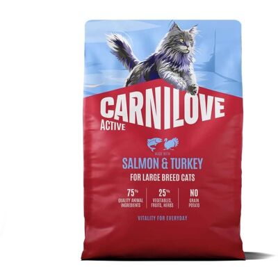 CARNILOVE Active Cat Salmon and Turkey Adult Large 2 kg łosoś i indyk, dla kotów dużych ras CARNILOVE Active Cat Salmon and Turkey Adult Large 2 kg łosoś i indyk, dla kotów dużych ras