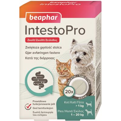 Beaphar IntestoPro prawidłowe funkcjonowanie jelit 20 tabletek dla psów (do 20kg) i kotów Beaphar IntestoPro prawidłowe funkcjonowanie jelit 20 tabletek dla psów (do 20kg) i kotów