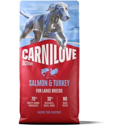 CARNILOVE Active Dog Salmon & Turkey Adult Large Breeds 12 kg łosoś i indyk, dla dorosłych psów dużych ras CARNILOVE Active Dog Salmon & Turkey Adult Large Breeds 12 kg łosoś i indyk, dla dorosłych psów dużych ras
