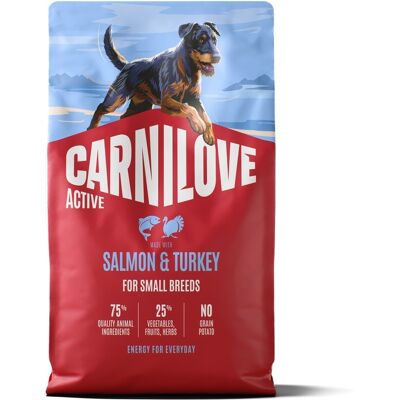 CARNILOVE Active Dog Salmon & Turkey Adult Small Breeds 4 kg łosoś i indyk, dla dorosłych psów małych ras CARNILOVE Active Dog Salmon & Turkey Adult Small Breeds 4 kg łosoś i indyk, dla dorosłych psów małych ras