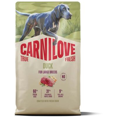 CARNILOVE True Fresh Dog Duck Adult Large Breeds 4 kg sucha karma ze świeżą kaczką dla dorosłych psów dużych ras CARNILOVE True Fresh Dog Duck Adult Large Breeds 4 kg sucha karma ze świeżą kaczką dla dorosłych psów dużych ras