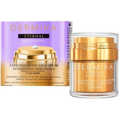 Dermika Zaawansowany krem SPF 50 intensywna odbudowa na dzień Dermika Zaawansowany krem SPF 50 intensywna odbudowa na dzień