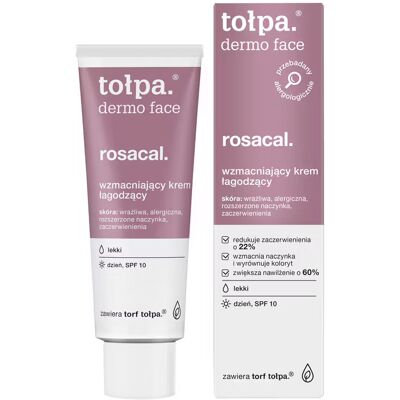 tołpa. rosacal. wzmacniający krem łagodzący, LEKKI, DZIEŃ, SPF 10, 40 ml tołpa. rosacal. wzmacniający krem łagodzący, LEKKI, DZIEŃ, SPF 10, 40 ml