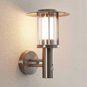 Lindby Kinkiet zewnętrzny LED Gregory, czujnik, stal szlachetna, IP44 Gregory, aluminiowy / szary / cynkowy, stal szlachetna, nowoczesny Lindby Kinkiet zewnętrzny LED Gregory, czujnik, stal szlachetna, IP44 Gregory, aluminiowy / szary / cynkowy, stal szlachetna, nowoczesny