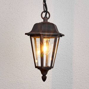 Lampa wisząca zewnętrzna Lindby Lamina, Ø 18 cm, latarnia, E27 LAMINA Lindby, możliwość ściemniania, brązowy / rdzawy, aluminium, antyczny Lampa wisząca zewnętrzna Lindby Lamina, Ø 18 cm, latarnia, E27 LAMINA Lindby, możliwość ściemniania, brązowy / rdzawy, aluminium, antyczny