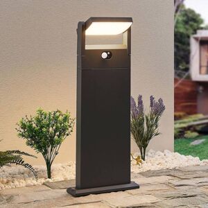 Słoneczny słupek oświetleniowy LED Lindby Novalie, aluminiowy / szary / cynkowy, aluminium, nowoczesny Słoneczny słupek oświetleniowy LED Lindby Novalie, aluminiowy / szary / cynkowy, aluminium, nowoczesny