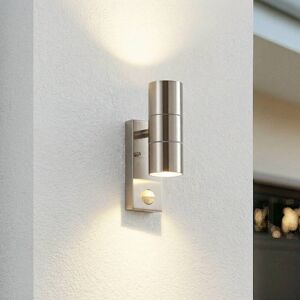 Lampa zewnętrzna z czujnikiem ruchu EYRIN Lindby, możliwość ściemniania, aluminiowy / szary / cynkowy, stal szlachetna, nowoczesny Lampa zewnętrzna z czujnikiem ruchu EYRIN Lindby, możliwość ściemniania, aluminiowy / szary / cynkowy, stal szlachetna, nowoczesny