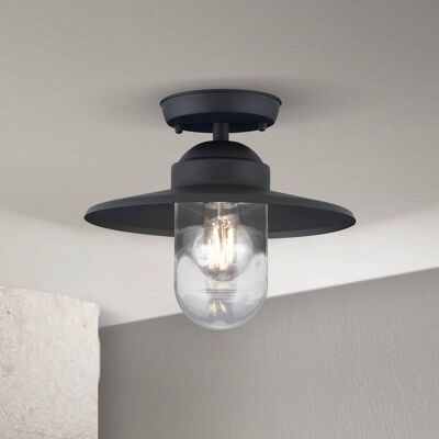 Orion Zewnętrzna lampa sufitowa Edward, antracyt, Ø 27,5 cm, aluminium możliwość ściemniania, czarny, aluminium, antyczny Orion Zewnętrzna lampa sufitowa Edward, antracyt, Ø 27,5 cm, aluminium możliwość ściemniania, czarny, aluminium, antyczny