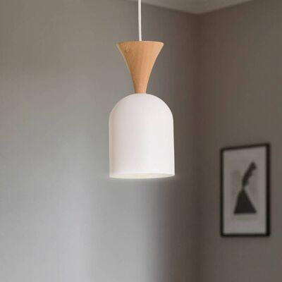 Lampa wisząca Nolan Lamkur, możliwość ściemniania, biały / opal, salon / jadalnia, metal, skandynawski Lampa wisząca Nolan Lamkur, możliwość ściemniania, biały / opal, salon / jadalnia, metal, skandynawski