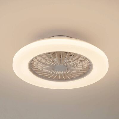 Wentylator sufitowy LED Lindby Vedin, biały, DC, Ø 49 cm, CCT Vedin Lindby, możliwość ściemniania, biały / opal, salon / jadalnia, tworzywo sztuczne, nowoczesny Wentylator sufitowy LED Lindby Vedin, biały, DC, Ø 49 cm, CCT Vedin Lindby, możliwość ściemniania, biały / opal, salon / jadalnia, tworzywo sztuczne, nowoczesny